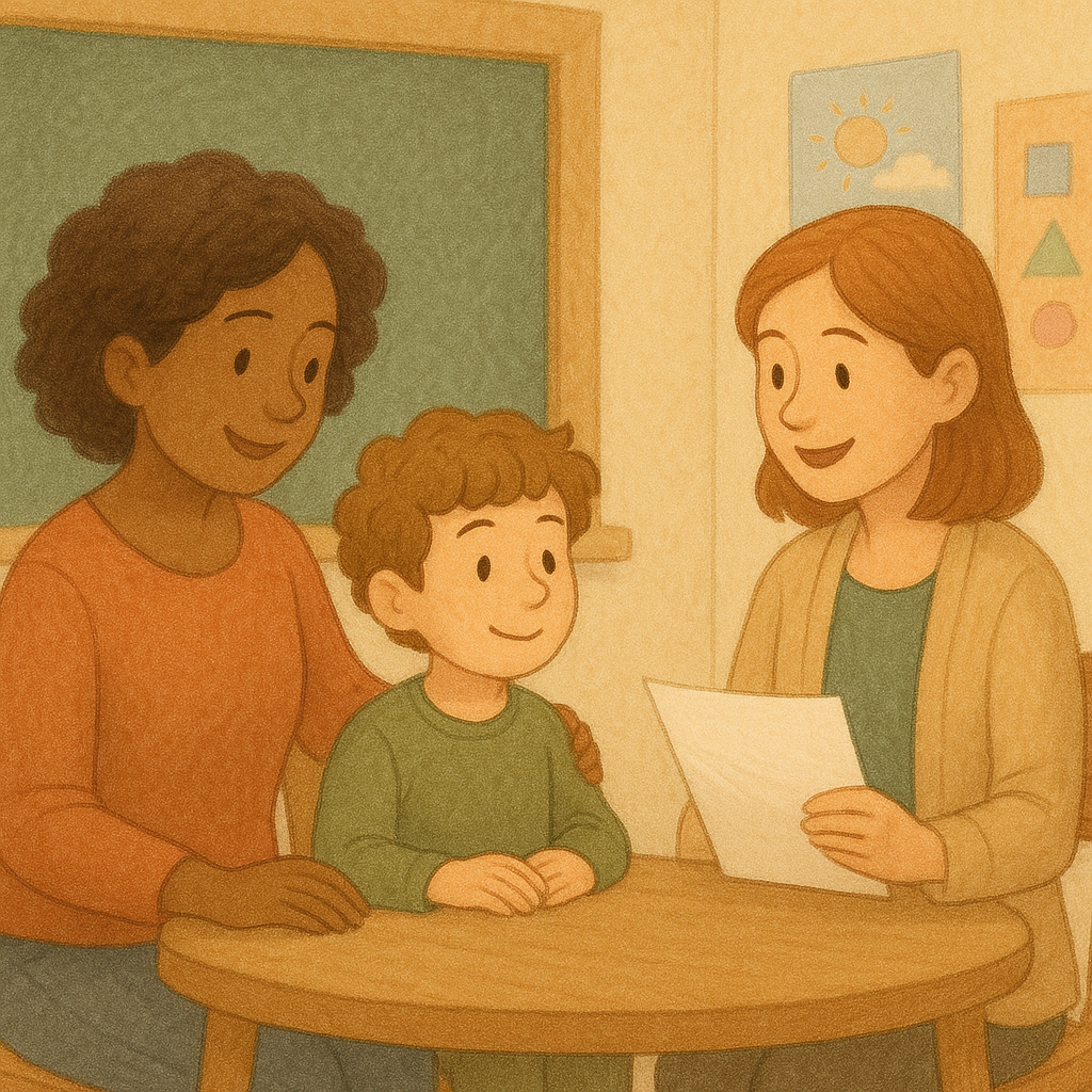Meeting with Teacher, Parent and Student