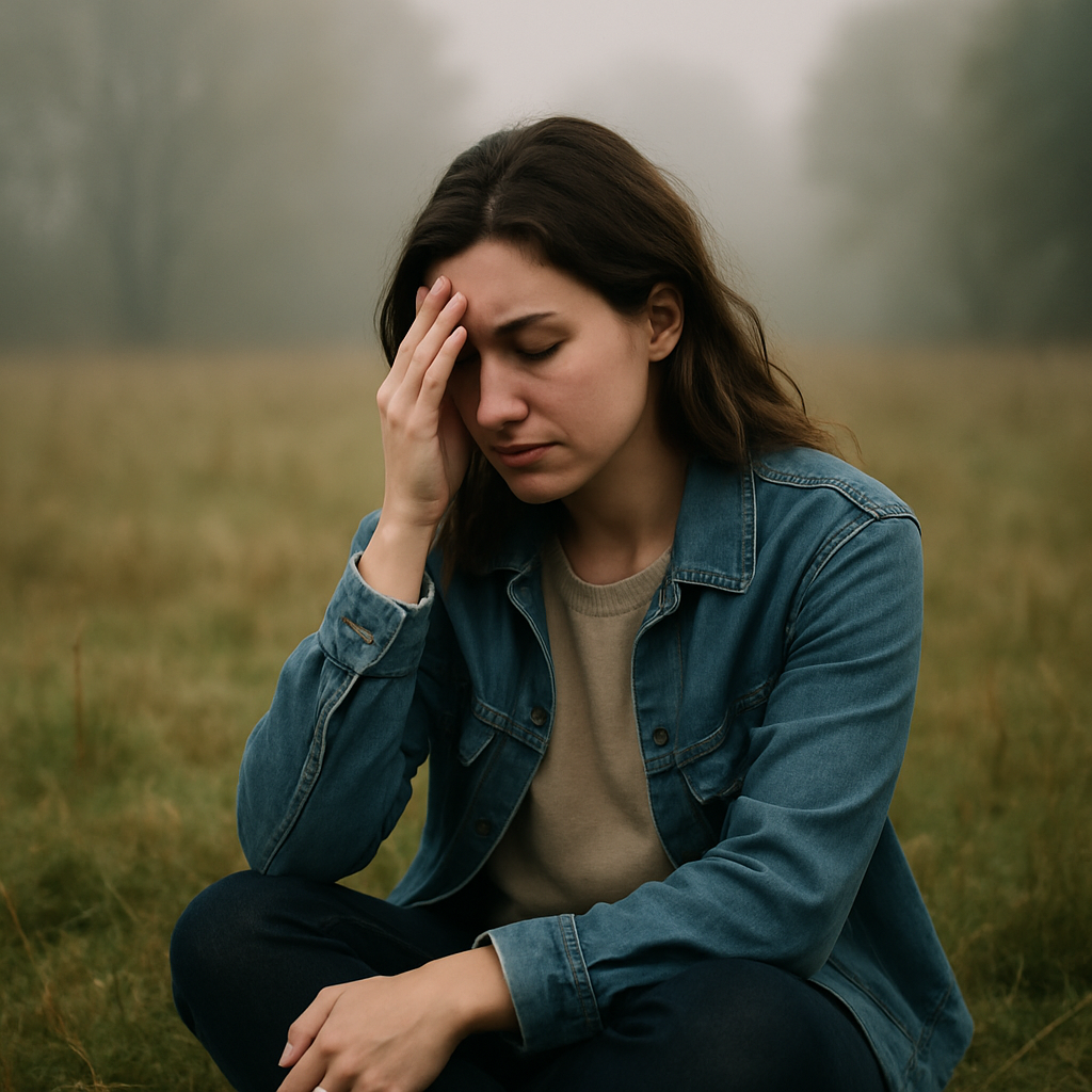 Person sitting quietly, reflecting—symbolizing rest, self-discovery, and healing from burnout.
